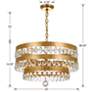 5_Crystorama Perla 21 3/4" Tiered Drum Antique Gold Crystal Chandelier more views