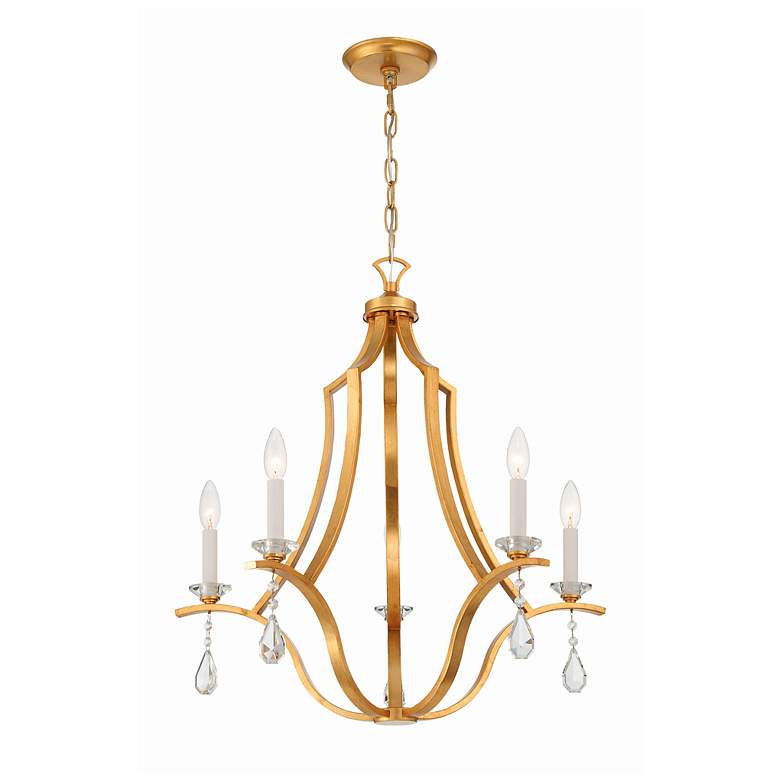 Image 2 Crystorama Perry 5 Light Antique Gold Chandelier