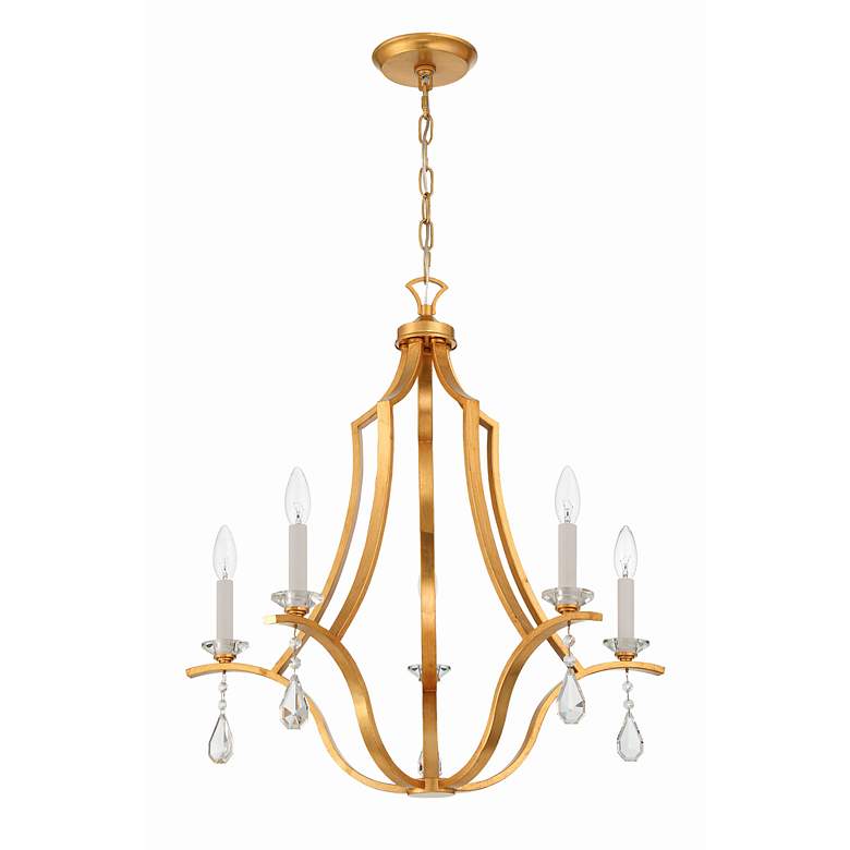 Image 3 Crystorama Perry 5 Light Antique Gold Chandelier more views
