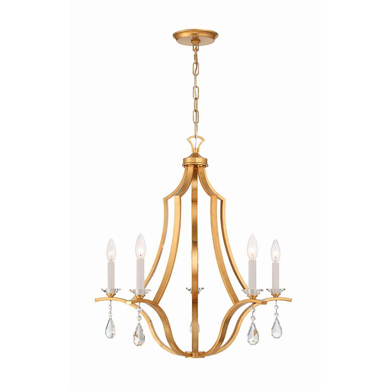 Image 4 Crystorama Perry 5 Light Antique Gold Chandelier more views