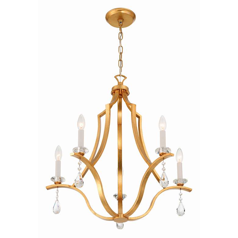 Image 5 Crystorama Perry 5 Light Antique Gold Chandelier more views