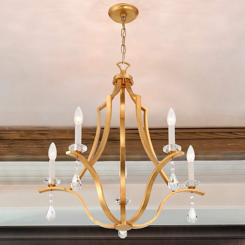 Image 6 Crystorama Perry 5 Light Antique Gold Chandelier more views