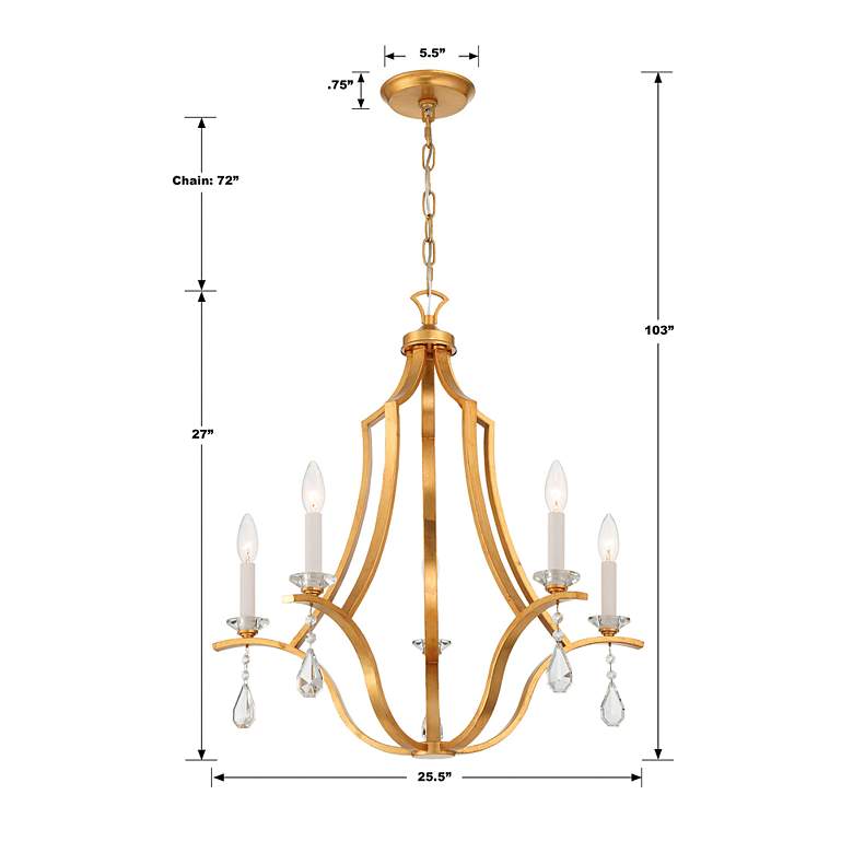 Image 7 Crystorama Perry 5 Light Antique Gold Chandelier more views