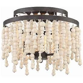 Image2 of Crystorama Poppy 15" Wide Forged Bronze Ceiling Light