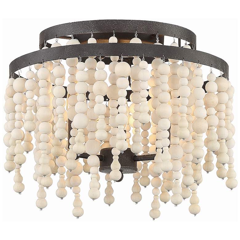 Image 2 Crystorama Poppy 15" Wide Forged Bronze Ceiling Light