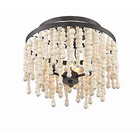 Image3 of Crystorama Poppy 15" Wide Forged Bronze Ceiling Light more views