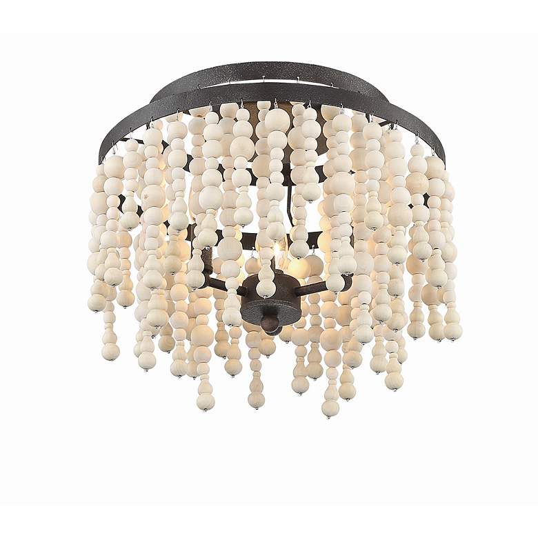 Image 3 Crystorama Poppy 15" Wide Forged Bronze Ceiling Light more views