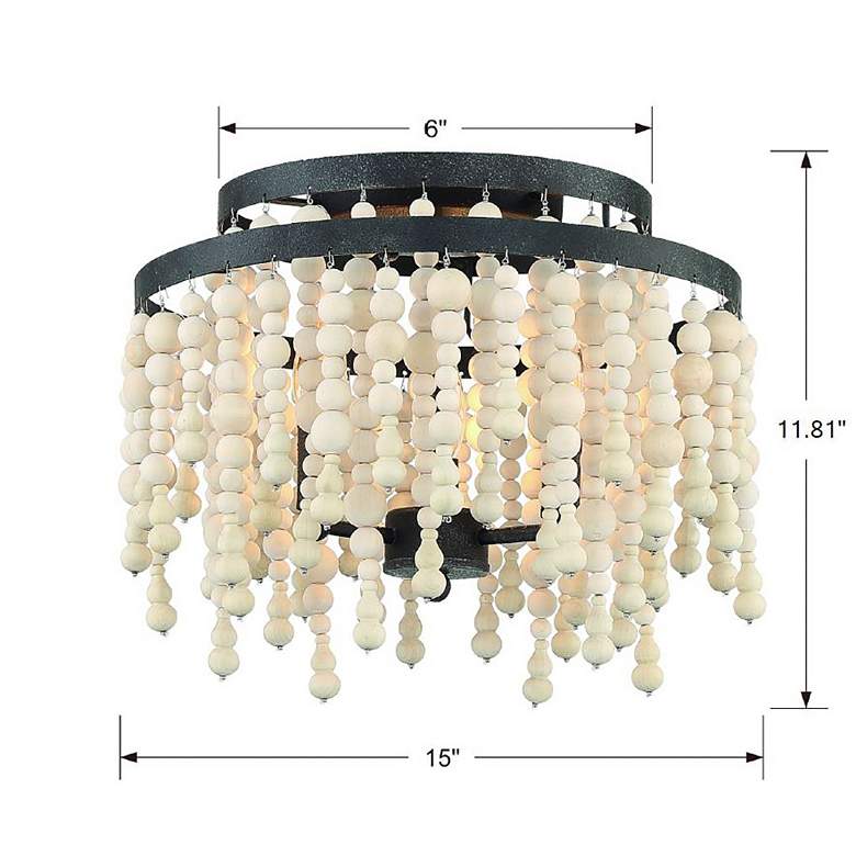 Image 6 Crystorama Poppy 15" Wide Forged Bronze Ceiling Light more views