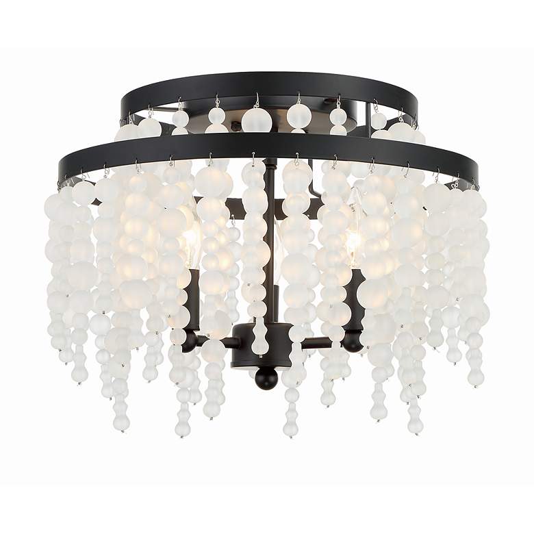 Image 2 Crystorama Poppy 15" Wide Matte Black 3-Light Ceiling Light more views