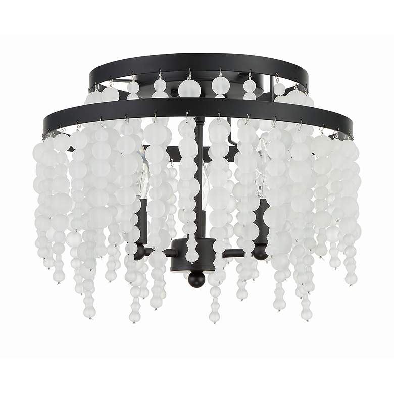 Image 3 Crystorama Poppy 15" Wide Matte Black 3-Light Ceiling Light more views
