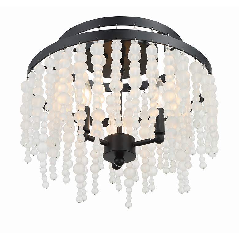 Image 4 Crystorama Poppy 15" Wide Matte Black 3-Light Ceiling Light more views