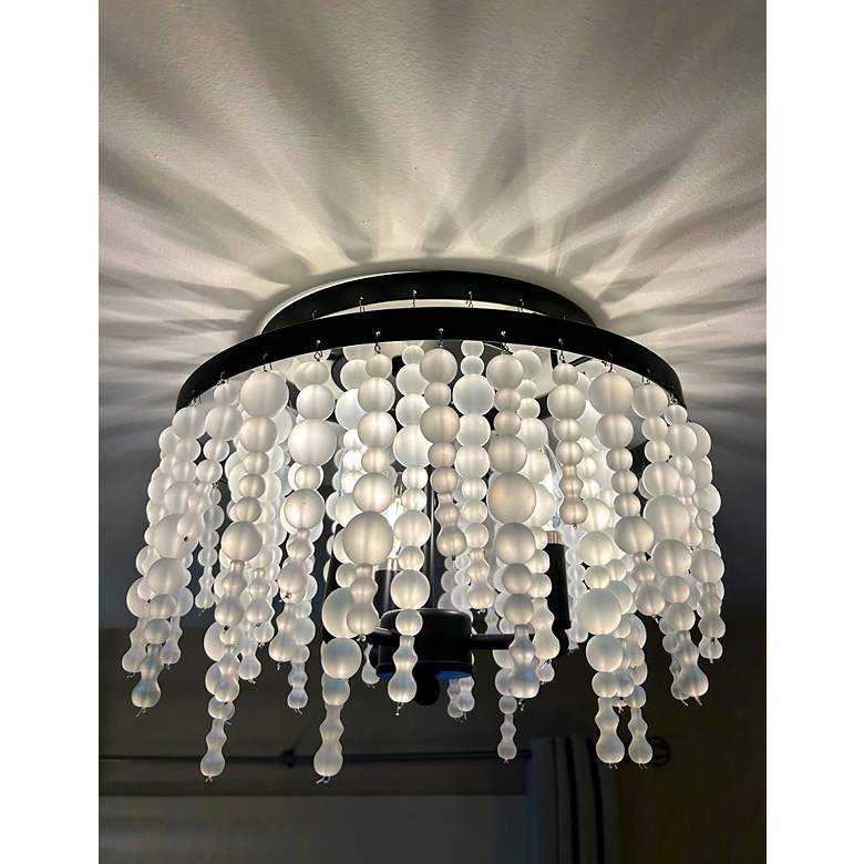 Image 6 Crystorama Poppy 15" Wide Matte Black 3-Light Ceiling Light more views