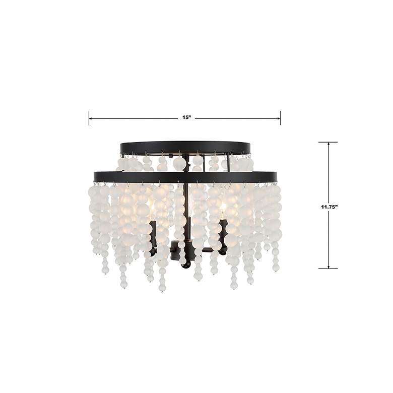 Image 7 Crystorama Poppy 15" Wide Matte Black 3-Light Ceiling Light more views