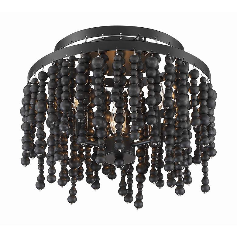 Image 3 Crystorama Poppy 15" Wide Matte Black 3-Light Ceiling Light more views
