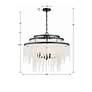 Crystorama Poppy 26 1/2" Matte Black Beaded Glass 6-Light Chandelier in scene
