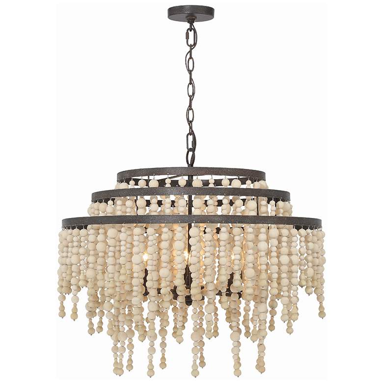 Image 2 Crystorama Poppy 26 1/2"W Forged Bronze 6-Light Chandelier