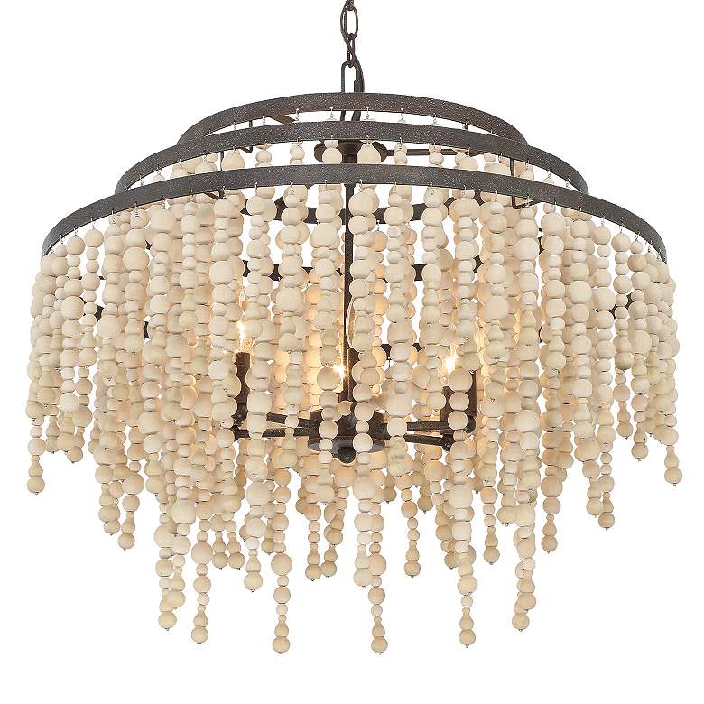 Image 4 Crystorama Poppy 26 1/2"W Forged Bronze 6-Light Chandelier more views