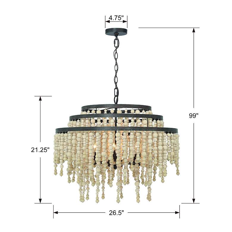 Image 7 Crystorama Poppy 26 1/2"W Forged Bronze 6-Light Chandelier more views