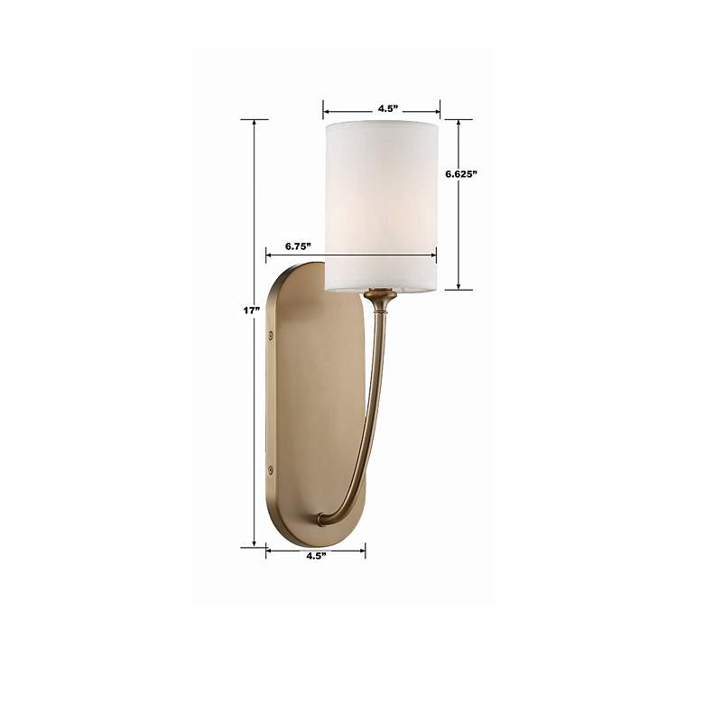 Image 4 Crystorama Preston 17" High Aged Brass Wall Sconce more views