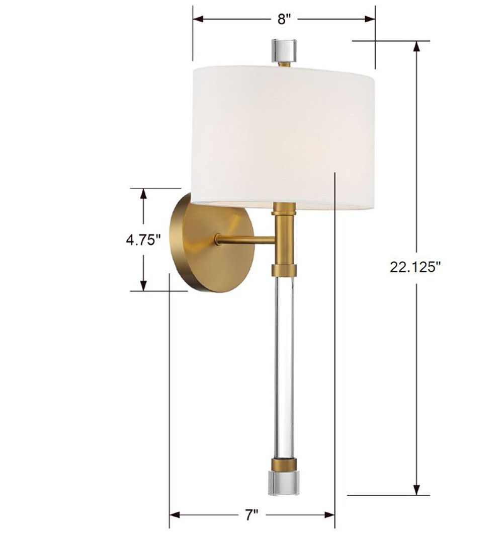 Crystorama Rachel 22" High Vibrant Gold Wall Sconce