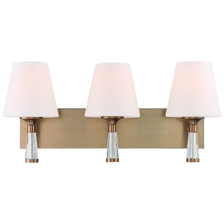 Image 1 Crystorama Ramsey 23 1/4 inchW Vibrant Gold 3-Light Bath Light