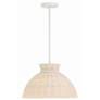 1_Crystorama Reese 16" Wide Matte White Dome Pendant Light