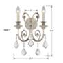 4_Crystorama Regis 15" High Olde Silver 2-Light Wall Sconce more views
