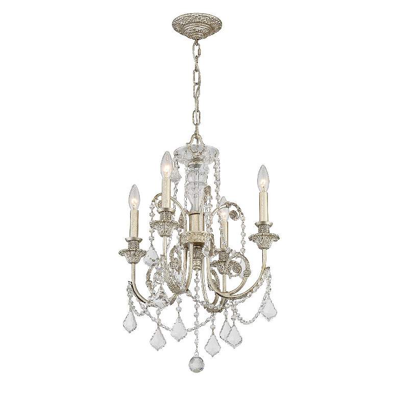 Image 3 Crystorama Regis 17 1/2" Wide Olde Silver Crystal 4-Light Chandelier more views