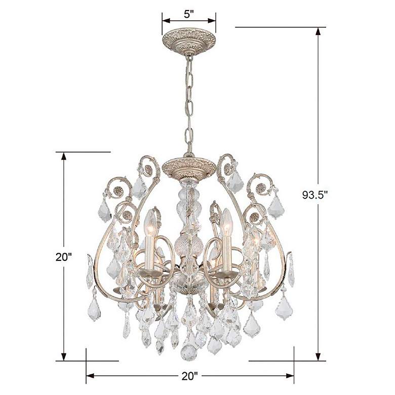 Image 5 Crystorama Regis Collection Silver 20" Wide Ceiling Light more views