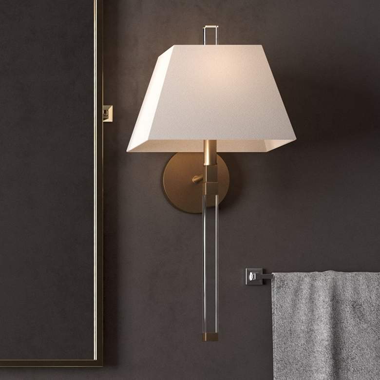 Image 1 Crystorama Renee 21 3/4" High Aged Brass Wall Sconce