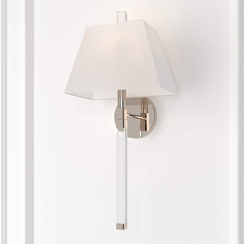 Image 1 Crystorama Renee 21 3/4" High Polished Nickel Wall Sconce