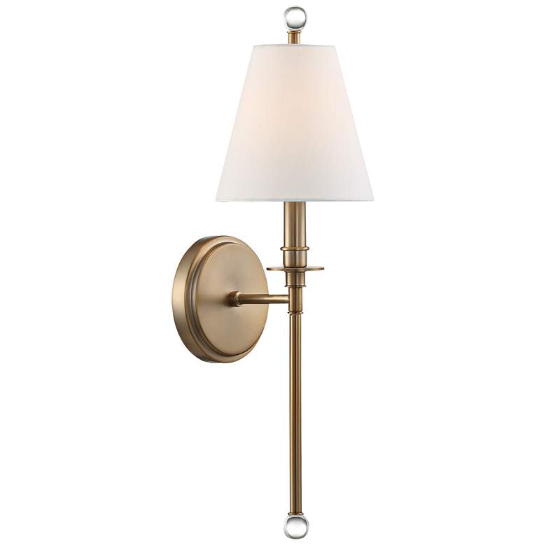 Image 2 Crystorama Riverdale 14 1/2 inch High Aged Brass Wall Sconce