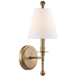 Crystorama Riverdale 14 1/2" High Aged Brass Wall Sconce