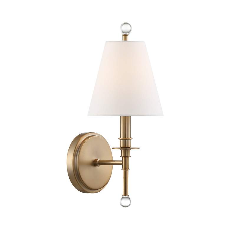 Image 3 Crystorama Riverdale 14 1/2 inch High Aged Brass Wall Sconce more views