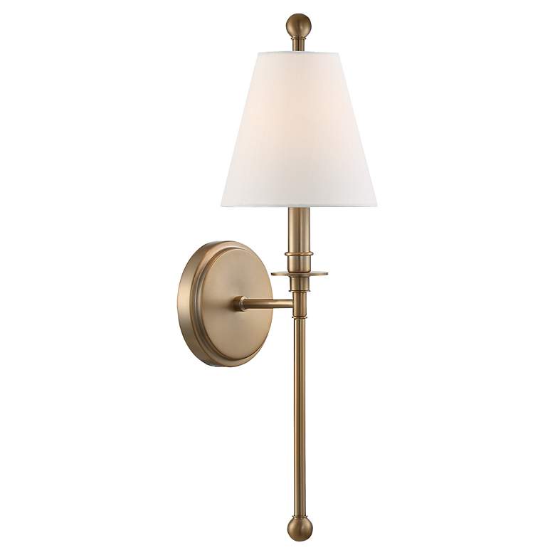 Image 5 Crystorama Riverdale 14 1/2" High Aged Brass Wall Sconce more views