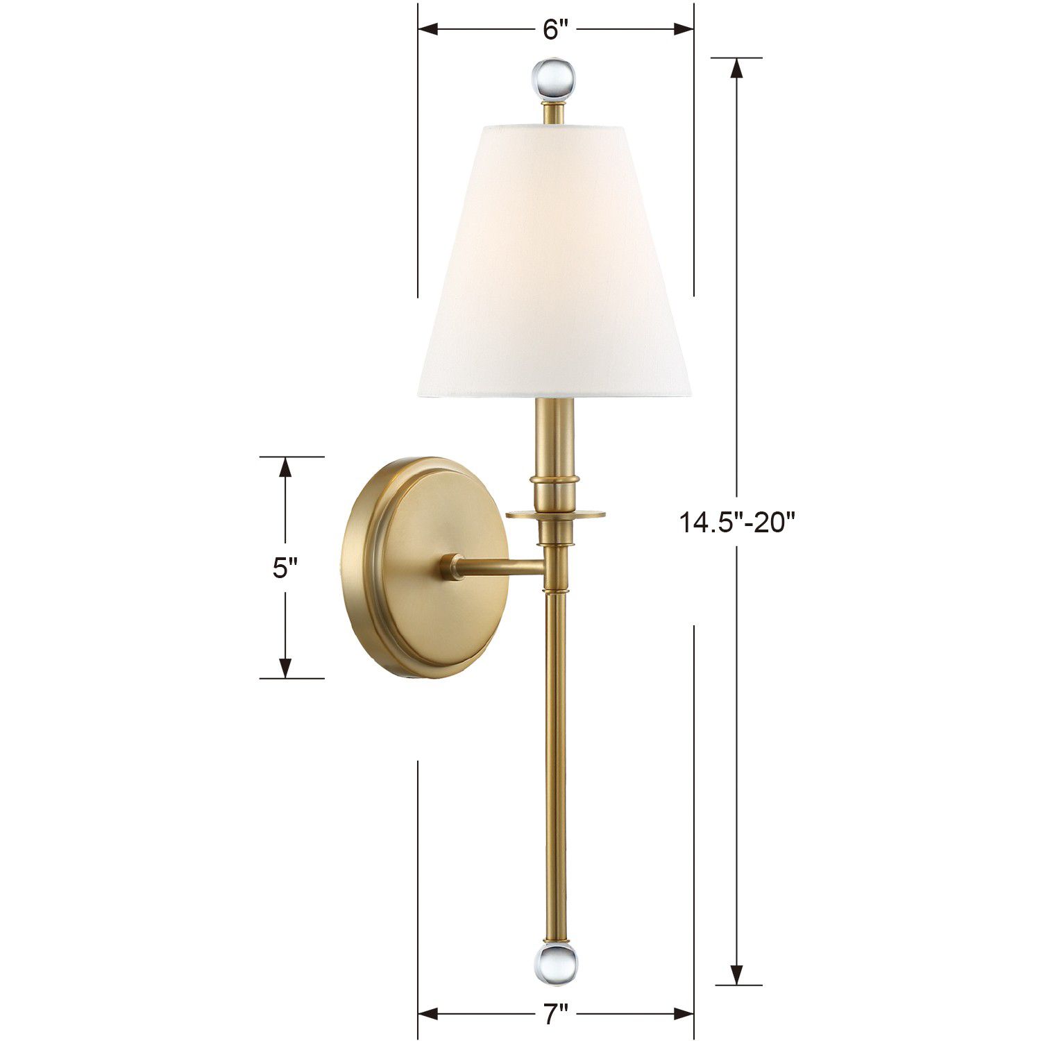 Crystorama Riverdale 14 1/2" High Aged Brass Wall Sconce