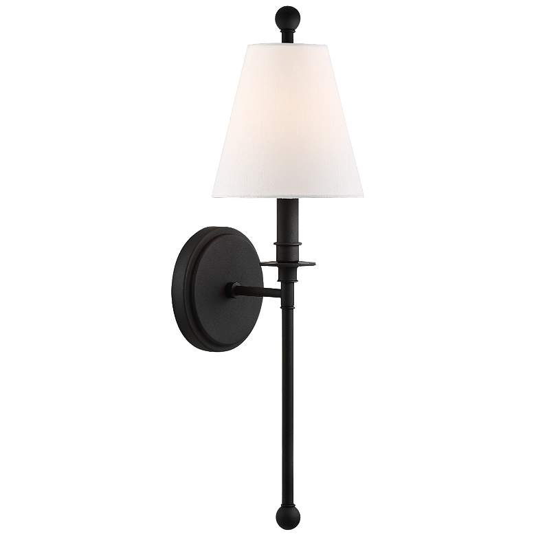 Image 2 Crystorama Riverdale 14 1/2 inch High Black Forged Wall Sconce