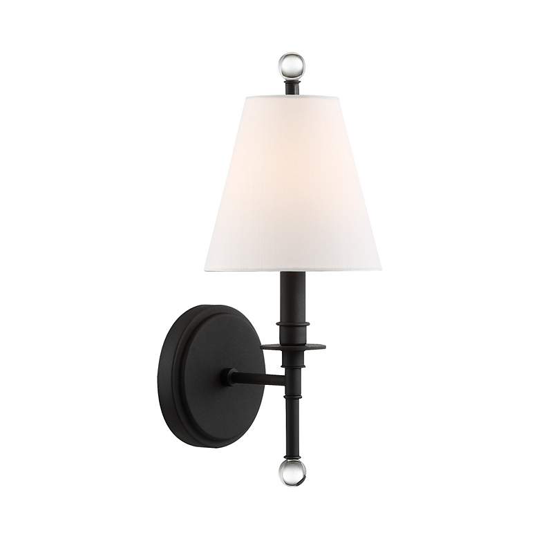 Image 3 Crystorama Riverdale 14 1/2 inch High Black Forged Wall Sconce more views