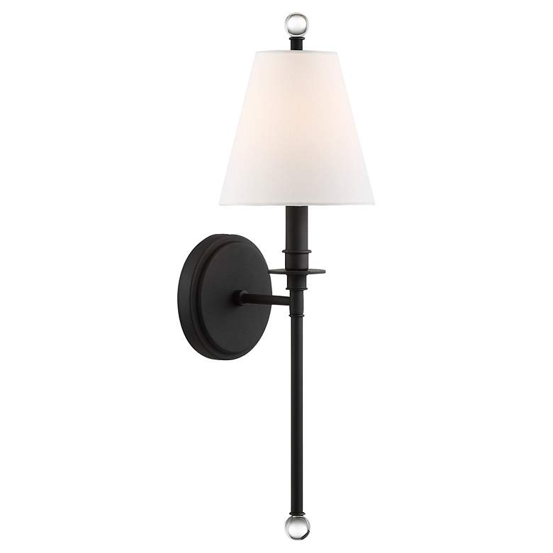 Image 4 Crystorama Riverdale 14 1/2 inch High Black Forged Wall Sconce more views