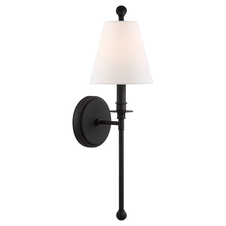 Image 5 Crystorama Riverdale 14 1/2" High Black Forged Wall Sconce more views