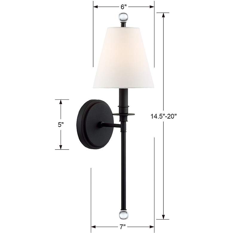 Image 6 Crystorama Riverdale 14 1/2" High Black Forged Wall Sconce more views