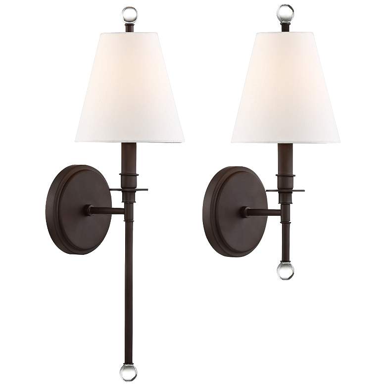 Image 2 Crystorama Riverdale 14 1/2" to 20" High Dark Bronze Wall Sconce