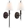 Crystorama Riverdale 14 1/2" to 20" High Dark Bronze Wall Sconce