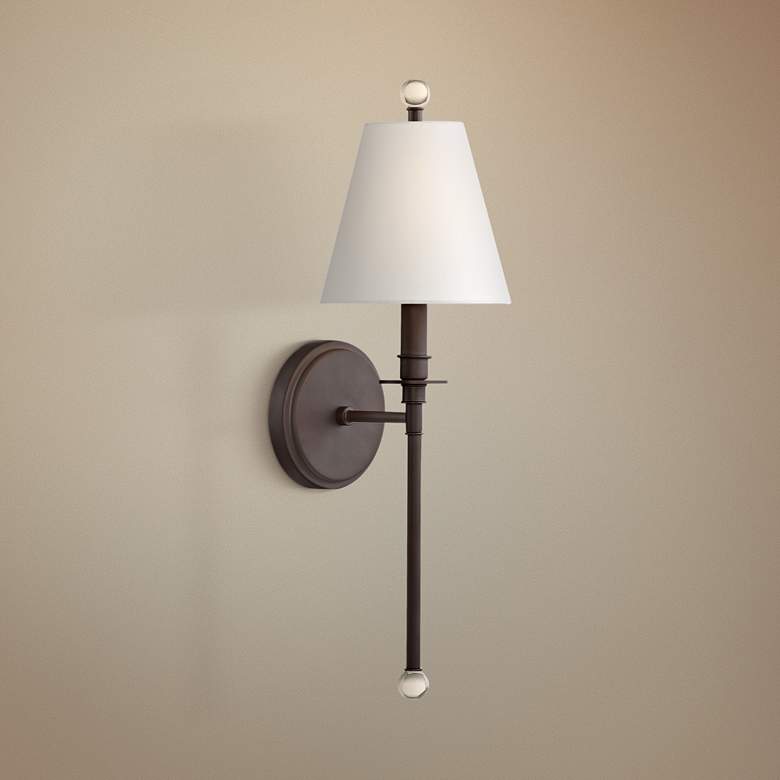 Image 1 Crystorama Riverdale 14 1/2" to 20" High Dark Bronze Wall Sconce