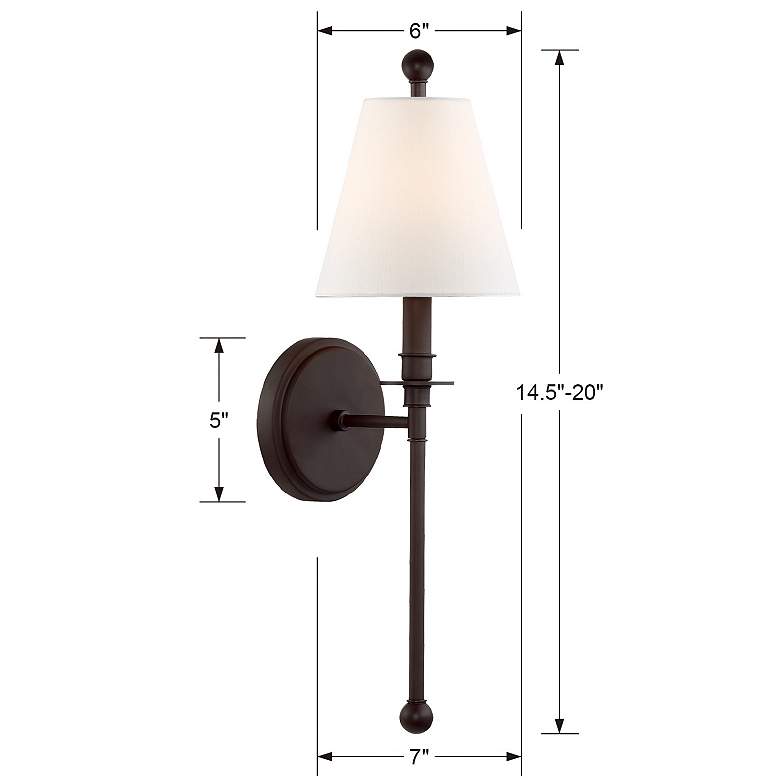 Image 7 Crystorama Riverdale 14 1/2" to 20" High Dark Bronze Wall Sconce more views