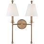 Crystorama Riverdale 14 1/2"H Aged Brass 2-Light Wall Sconce