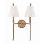 4_Crystorama Riverdale 14 1/2"H Aged Brass 2-Light Wall Sconce more views