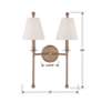 5_Crystorama Riverdale 14 1/2"H Aged Brass 2-Light Wall Sconce more views