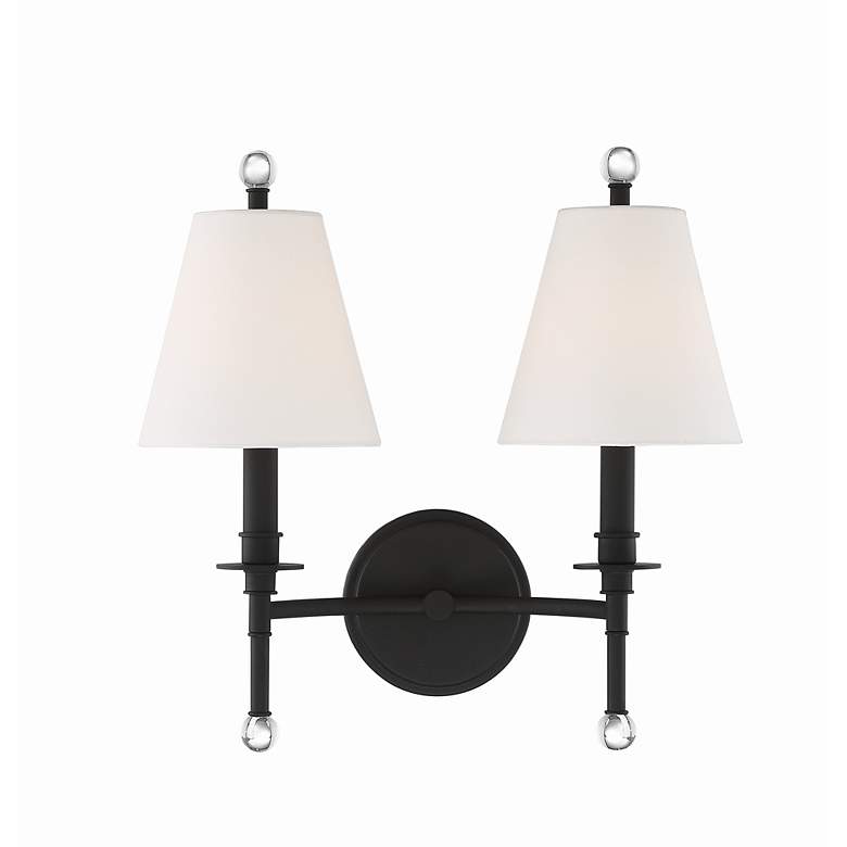 Image 3 Crystorama Riverdale 14 1/2"H Black Forged 2-Light Wall Sconce more views