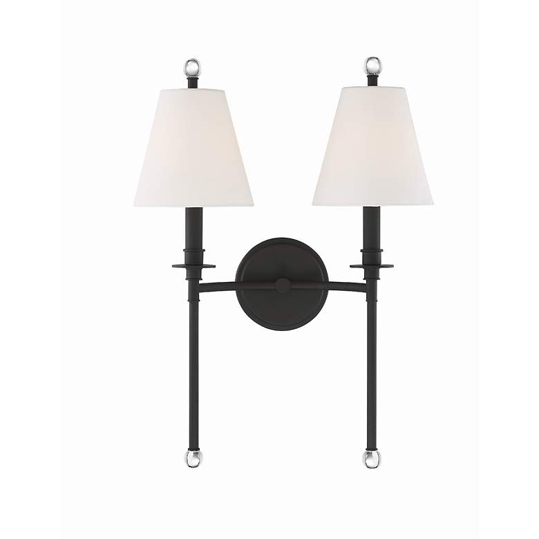 Image 4 Crystorama Riverdale 14 1/2"H Black Forged 2-Light Wall Sconce more views
